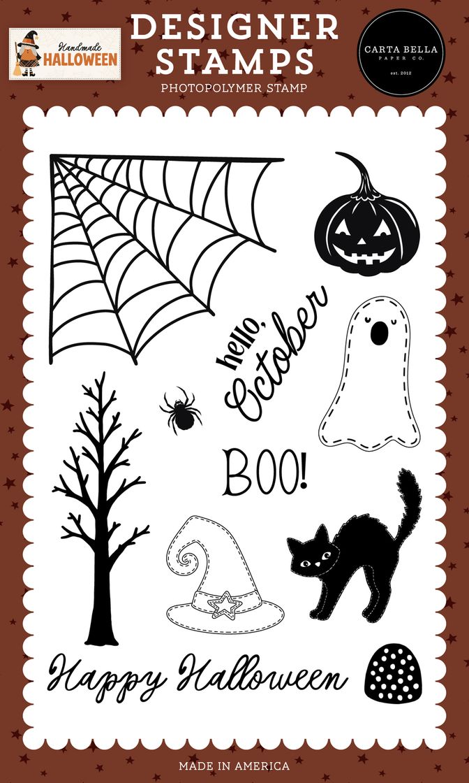 ***Pre-Order*** Carta Bella - Handmade Halloween - Stamp Set - Corner Spider Web