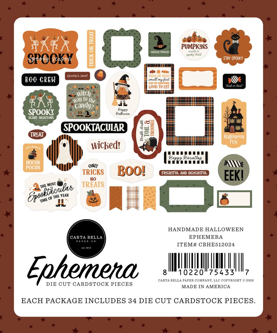 ***Pre-Order*** Carta Bella - Handmade Halloween - Ephemera