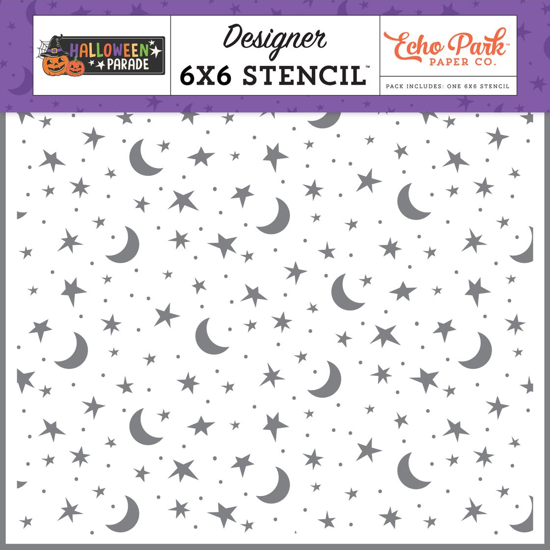 ***Pre-Order*** Echo Park - Halloween Parade - Stencil 6"X6" - Halloween Night Sky
