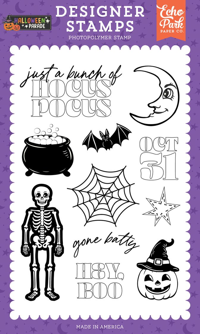 ***Pre-Order*** Echo Park - Halloween Parade - Stamp Set - Gone Batty