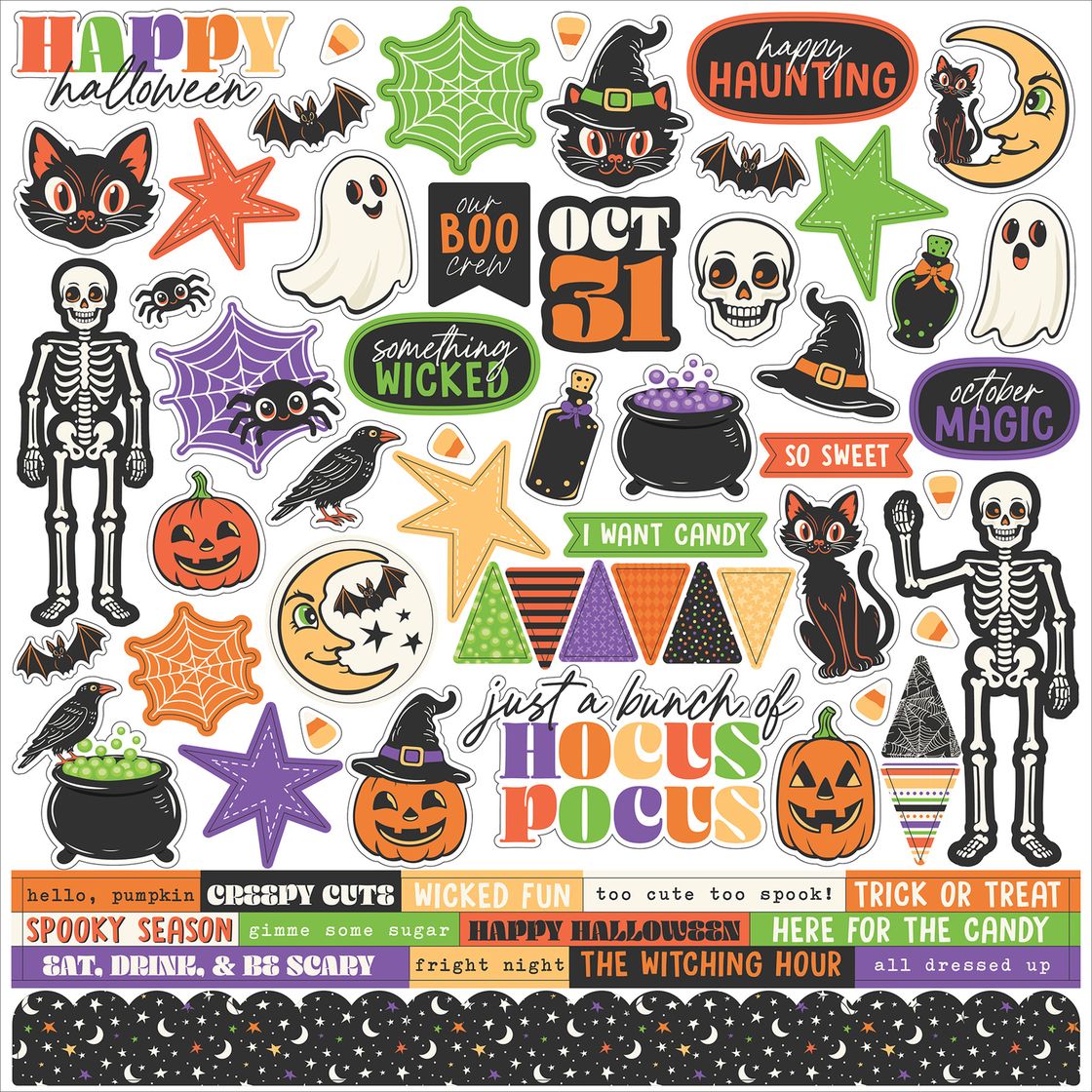 ***Pre-Order*** Echo Park - Halloween Parade - Cardstock Stickers 12"X12"