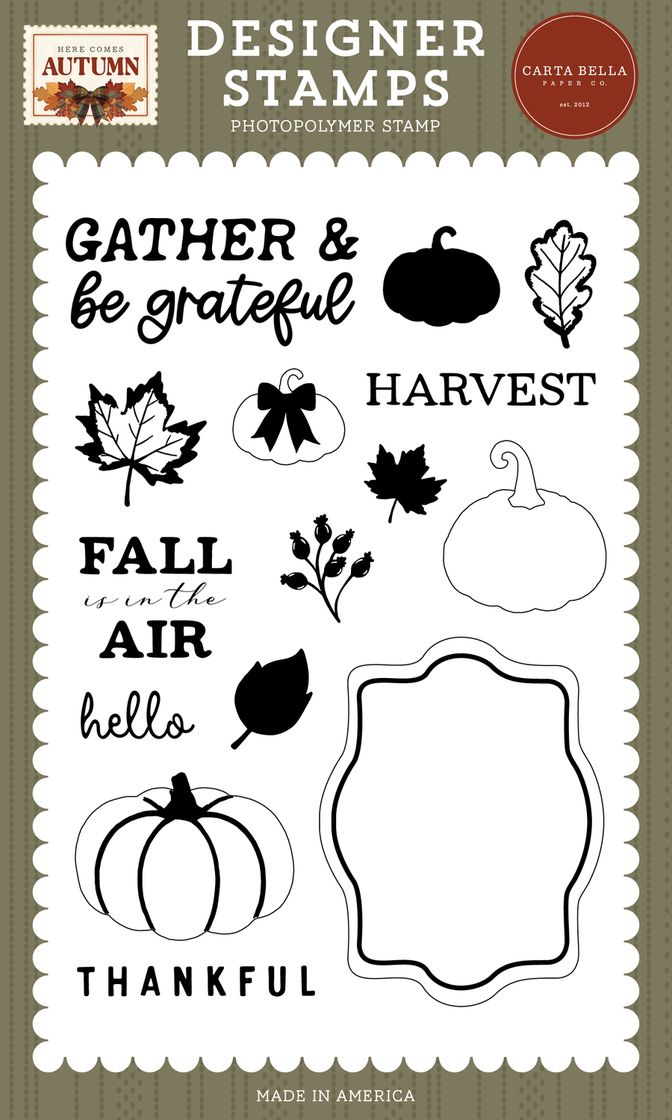 ***Pre-Order*** Carta Bella - Here Comes Autumn - Gather And Be Grateful Stamp Set