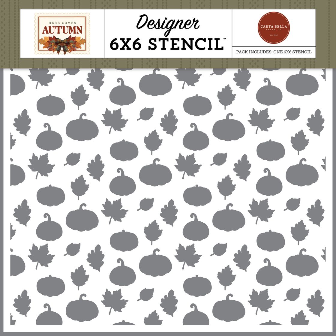 ***Pre-Order*** Carta Bella - Here Comes Autumn - Harvest Leaves And Pumpkins Please Stencil
