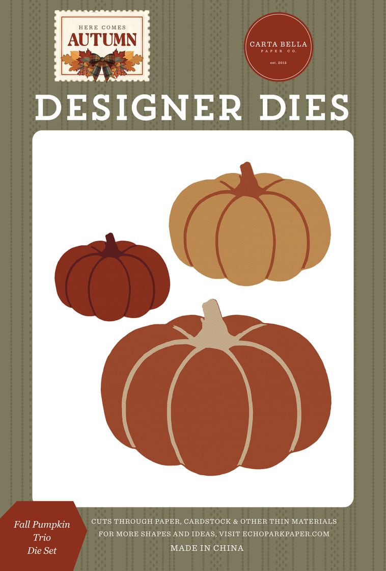 ***Pre-Order*** Carta Bella - Here Comes Autumn - Fall Pumpkin Trio Die Set