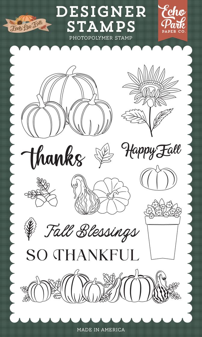 ***Pre-Order*** Echo Park - Feels Like Fall - Squash And Pumpkins Stamp Set