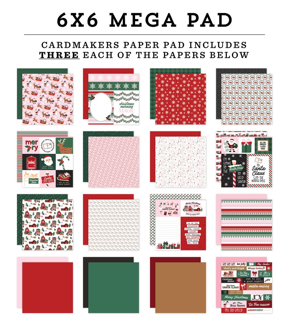 ***Pre-Order*** Echo Park - North Pole Christmas - Cardmakers 6X6 Mega Pad