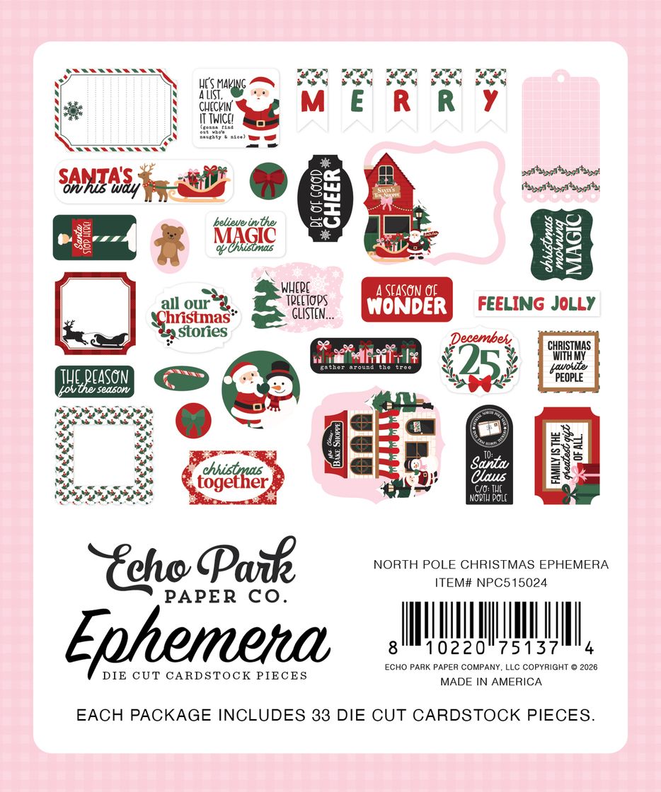 ***Pre-Order*** Echo Park - North Pole Christmas - Ephemera