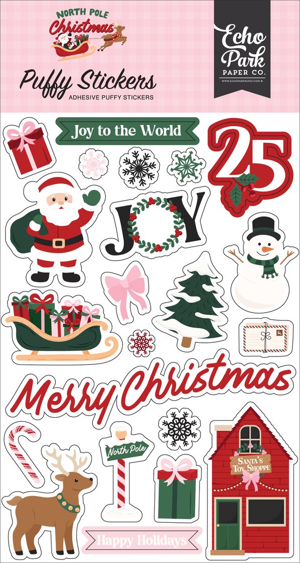 ***Pre-Order*** Echo Park - North Pole Christmas - Puffy Stickers