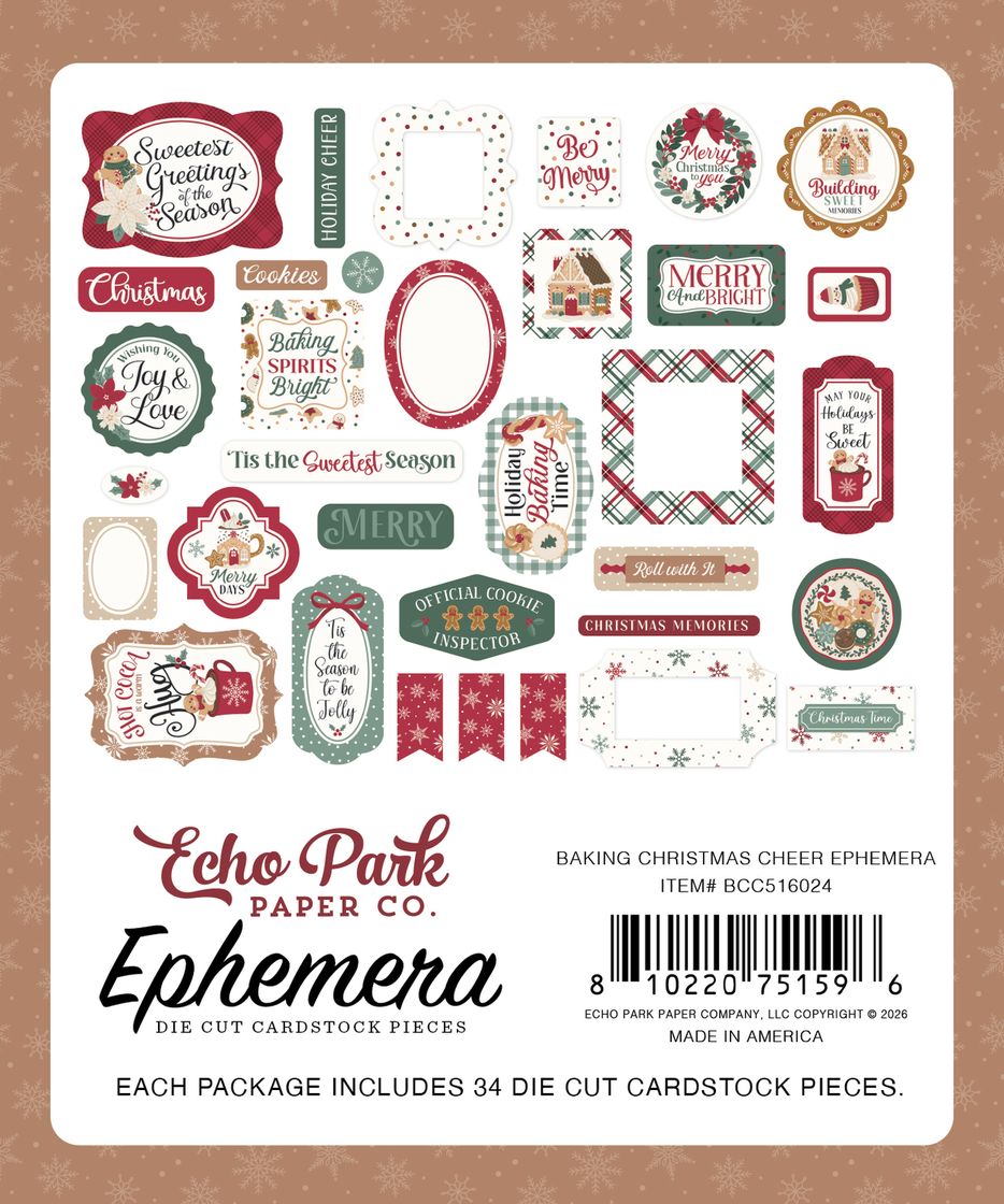 ***Pre-Order*** Echo Park - Baking Christmas Cheer - Ephemera