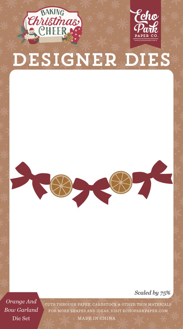 ***Pre-Order*** Echo Park - Baking Christmas Cheer - Orange And Bow Garland Die Set