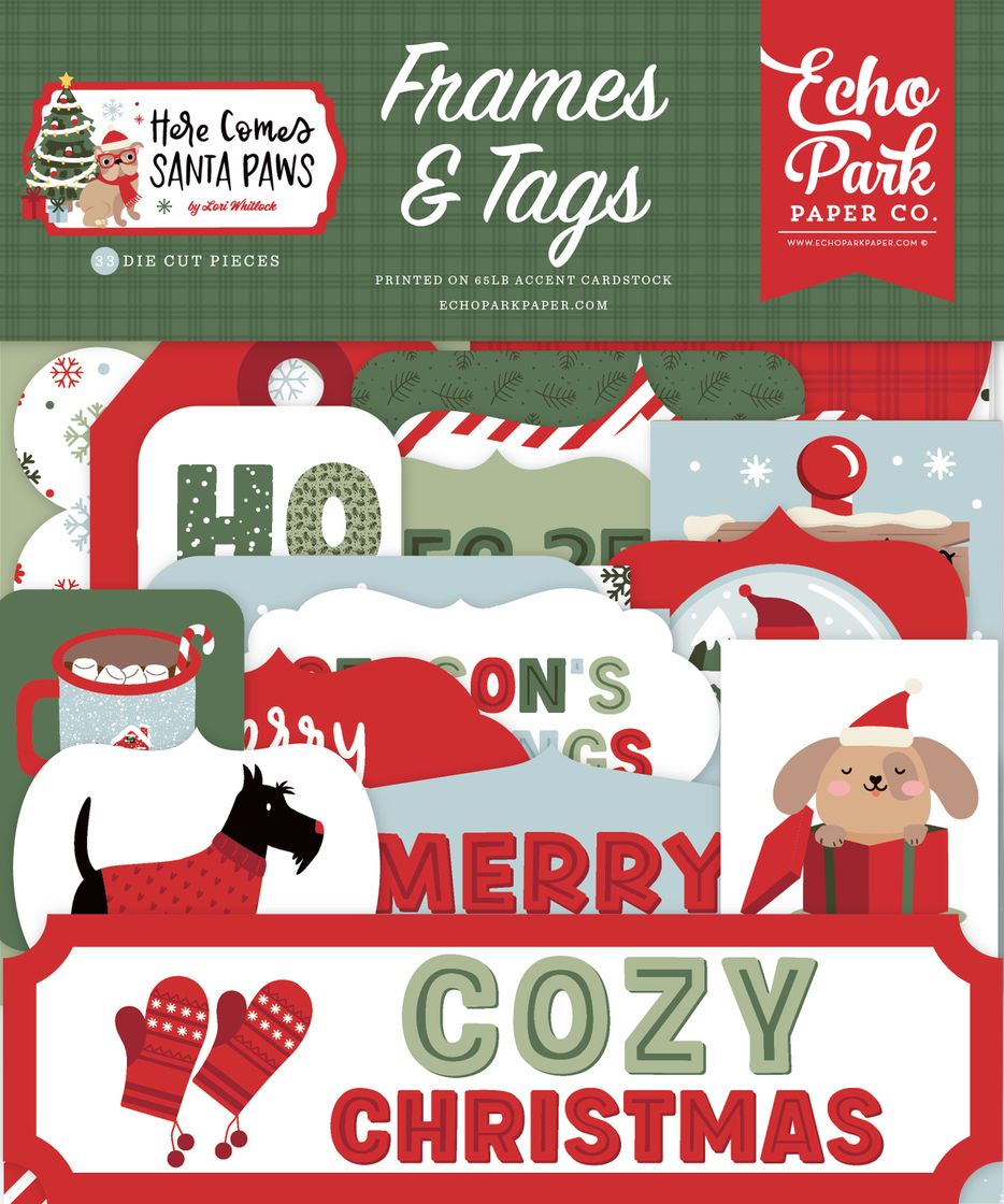 ***Pre-Order*** Echo Park - Here Comes Santa Paws - Frames & Tags