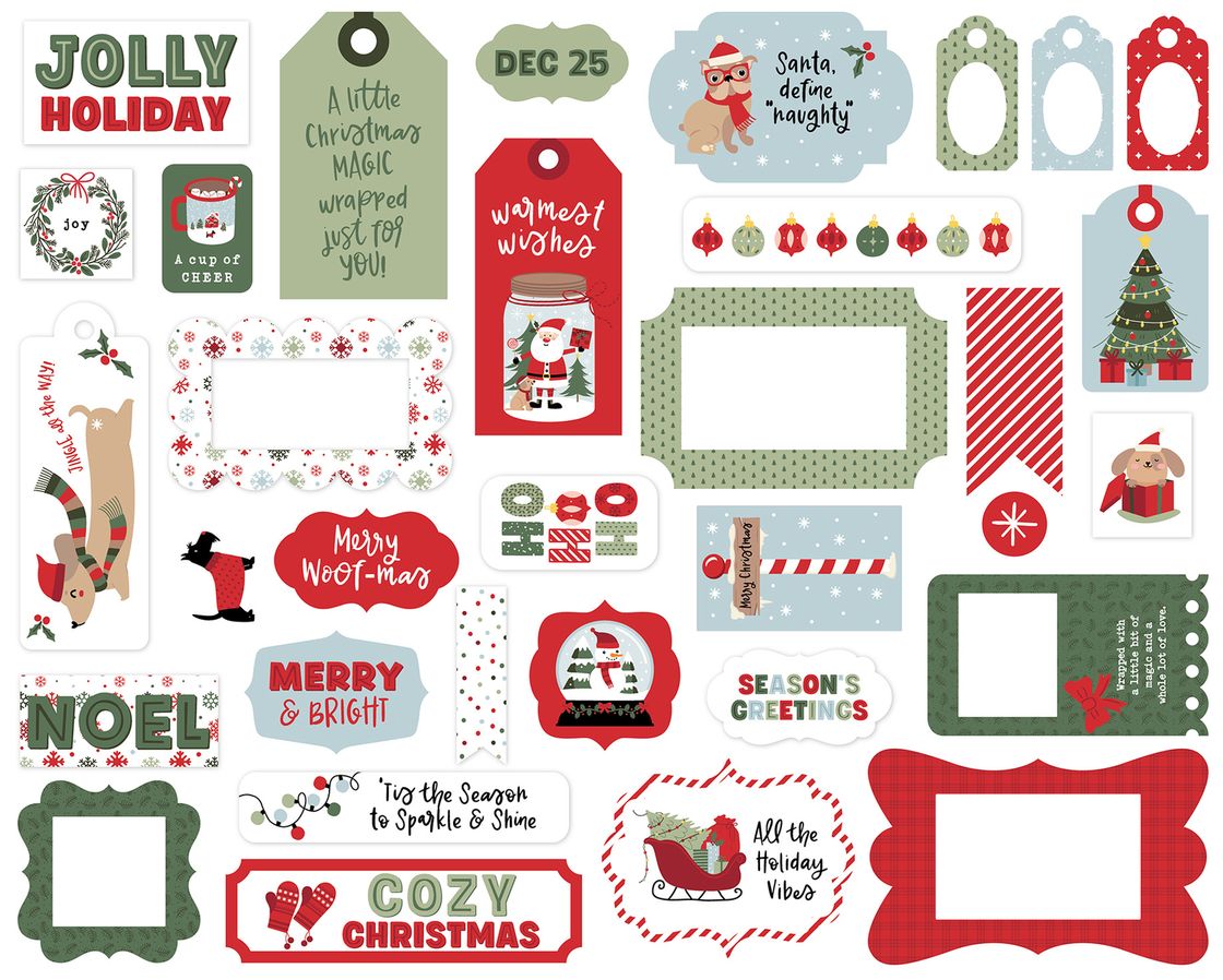 ***Pre-Order*** Echo Park - Here Comes Santa Paws - Frames & Tags