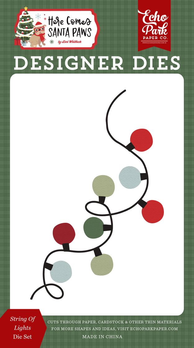 ***Pre-Order*** Echo Park - Here Comes Santa Paws - String Of Lights Die Set