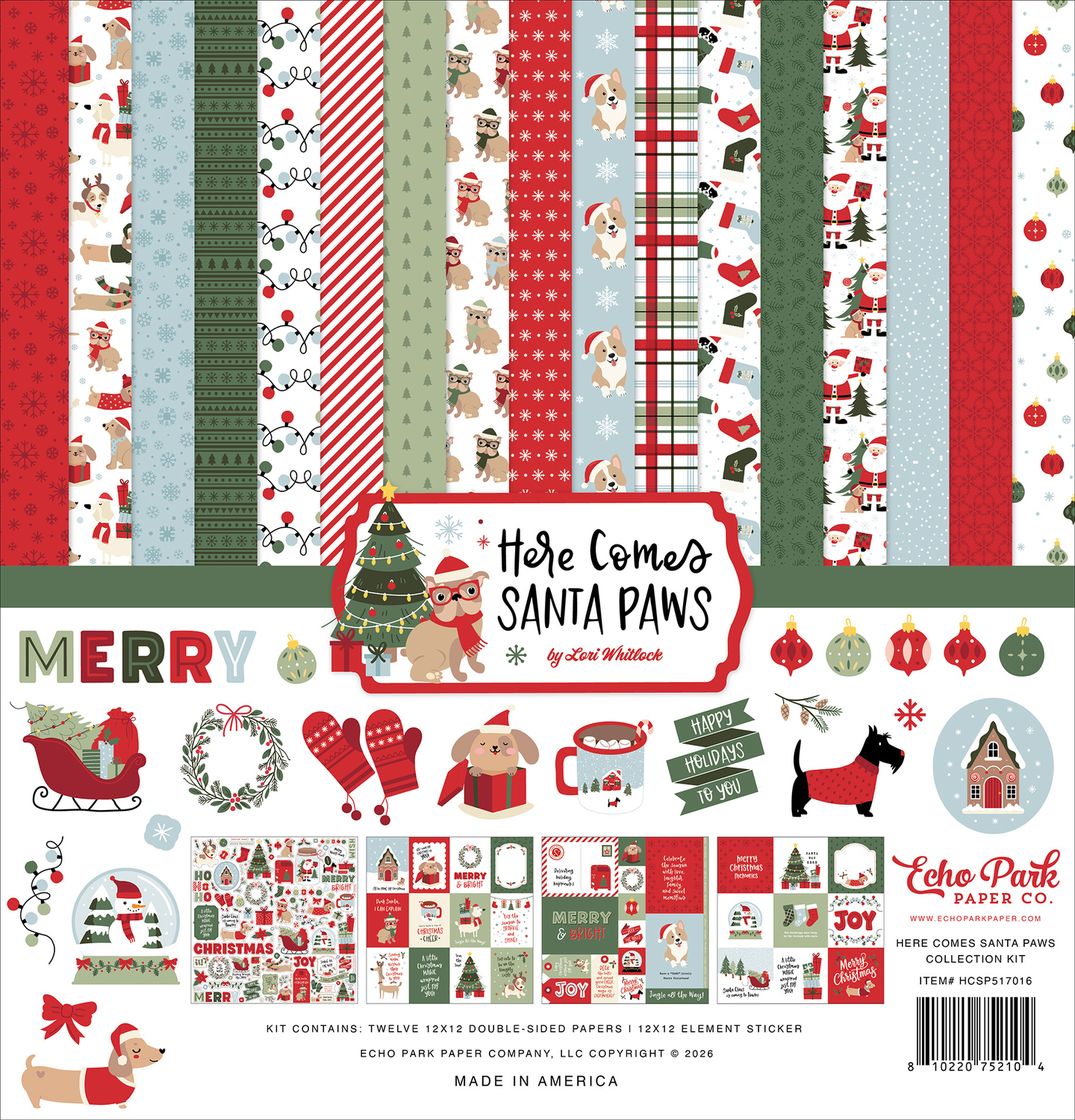 ***Pre-Order*** Echo Park - Here Comes Santa Paws - Collection Kit