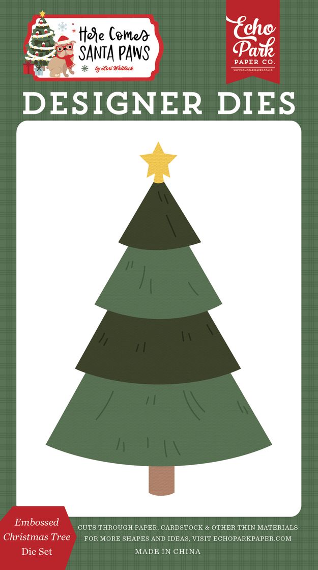 ***Pre-Order*** Echo Park - Here Comes Santa Paws - Embossed Christmas Tree Die Set