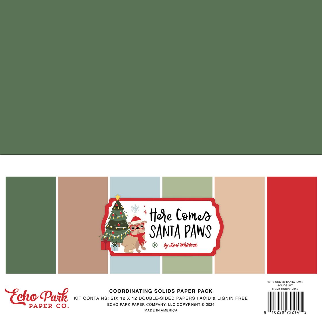 ***Pre-Order*** Echo Park - Here Comes Santa Paws - Solids Kit