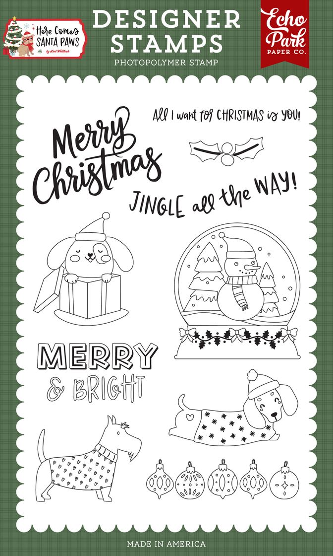 ***Pre-Order*** Echo Park - Here Comes Santa Paws - Puppy Present Stamp Set