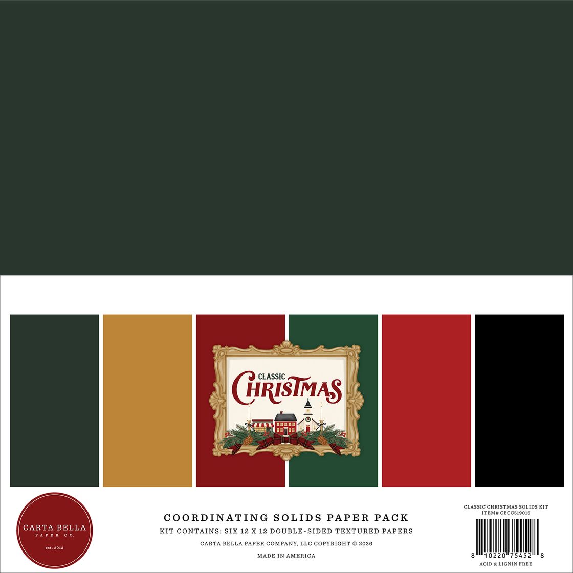 ***Pre-Order*** Carta Bella - Classic Christmas - Solids Kit