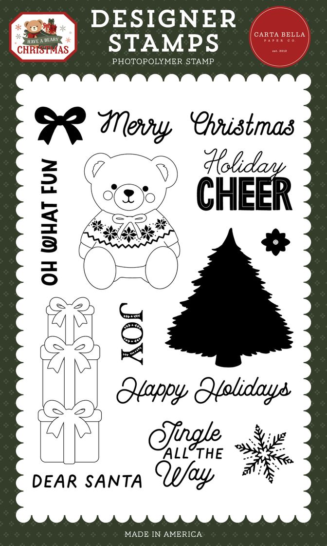 ***Pre-Order*** Carta Bella - Have A Beary Christmas - Holiday Cheer Stamp Set