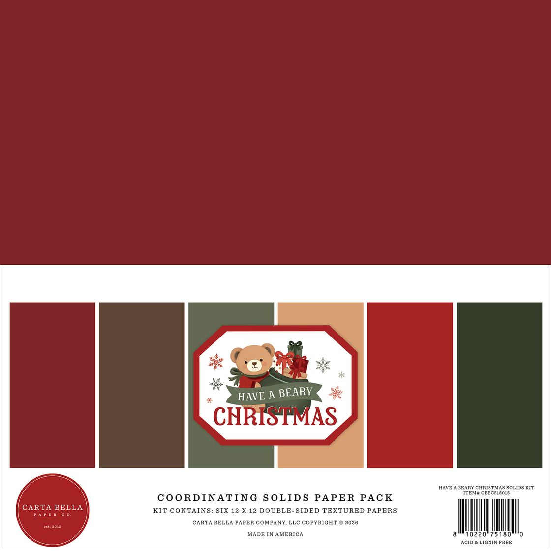 ***Pre-Order*** Carta Bella - Have A Beary Christmas - Solids Kit