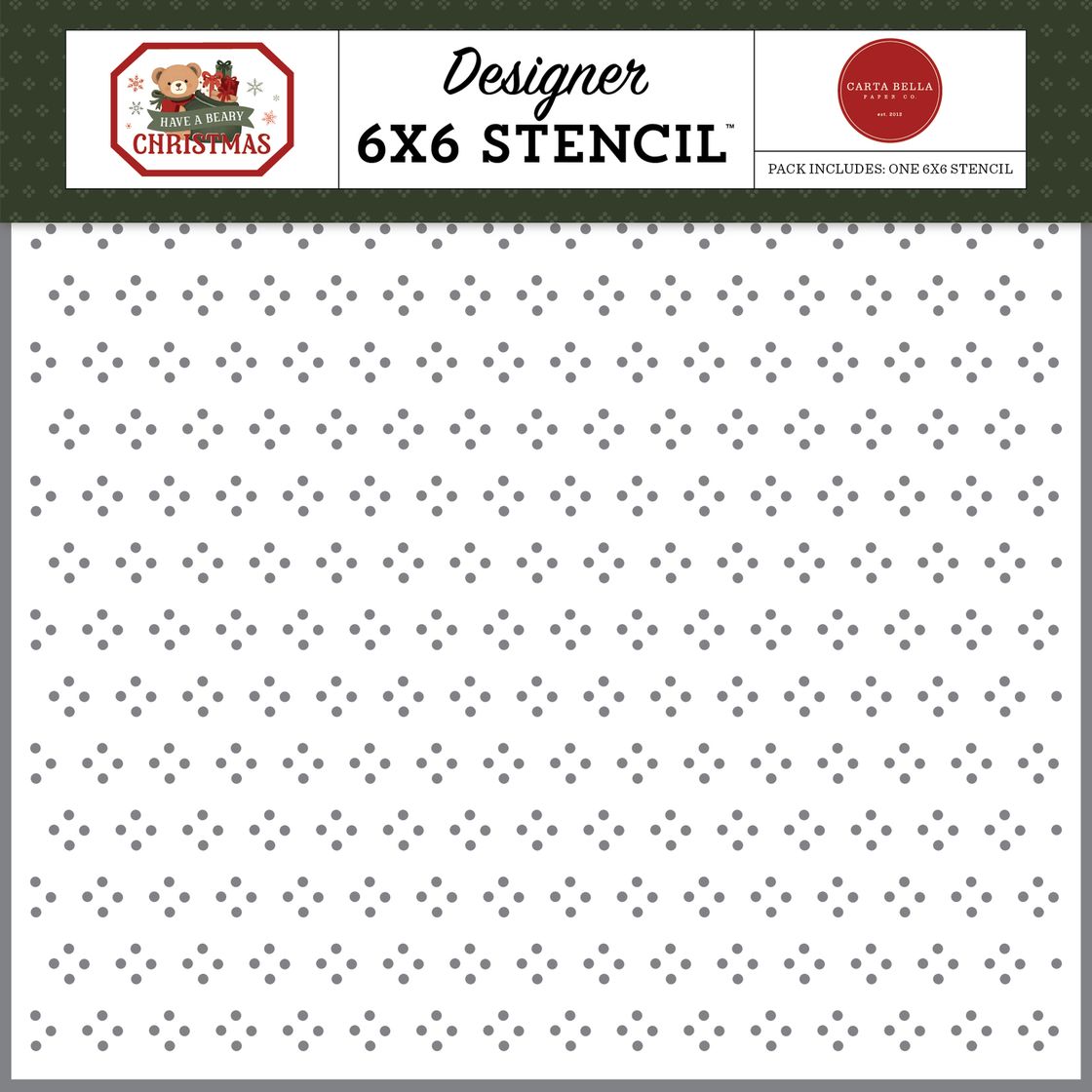 ***Pre-Order*** Carta Bella - Have A Beary Christmas - Dashing Dots Stencil