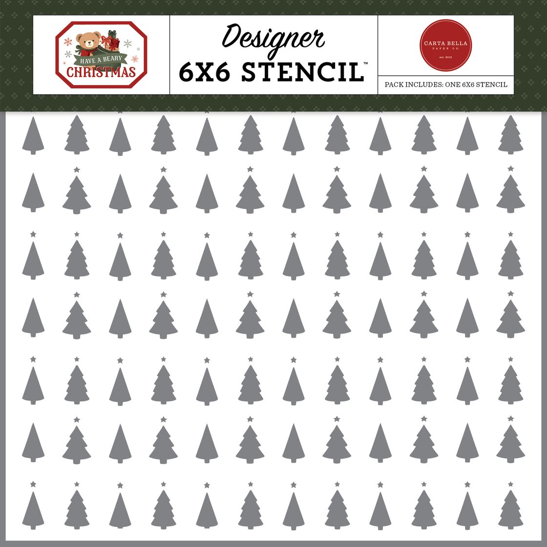 ***Pre-Order*** Carta Bella - Have A Beary Christmas - Trim The Trees Stencil