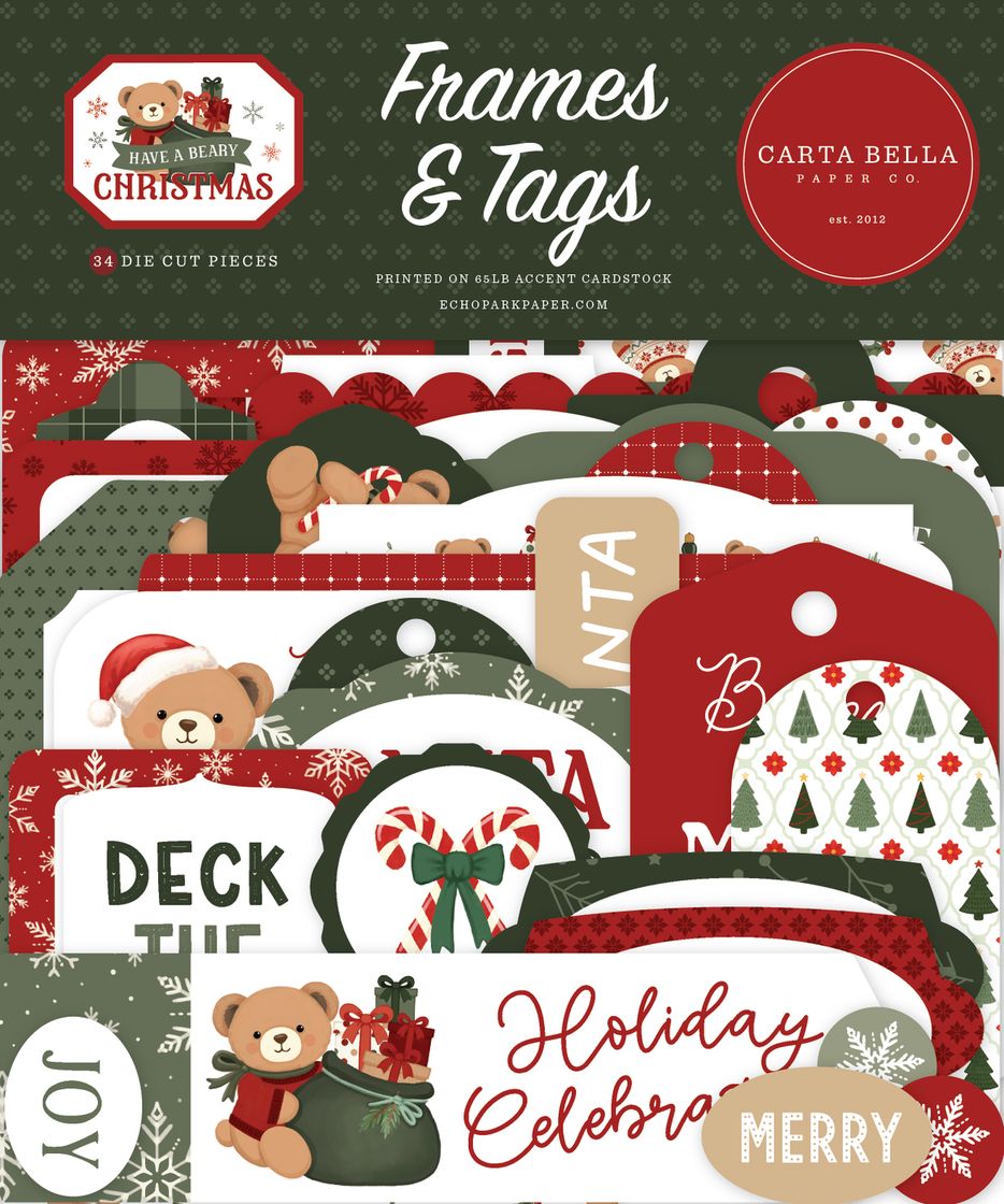 ***Pre-Order*** Carta Bella - Have A Beary Christmas - Frames & Tags