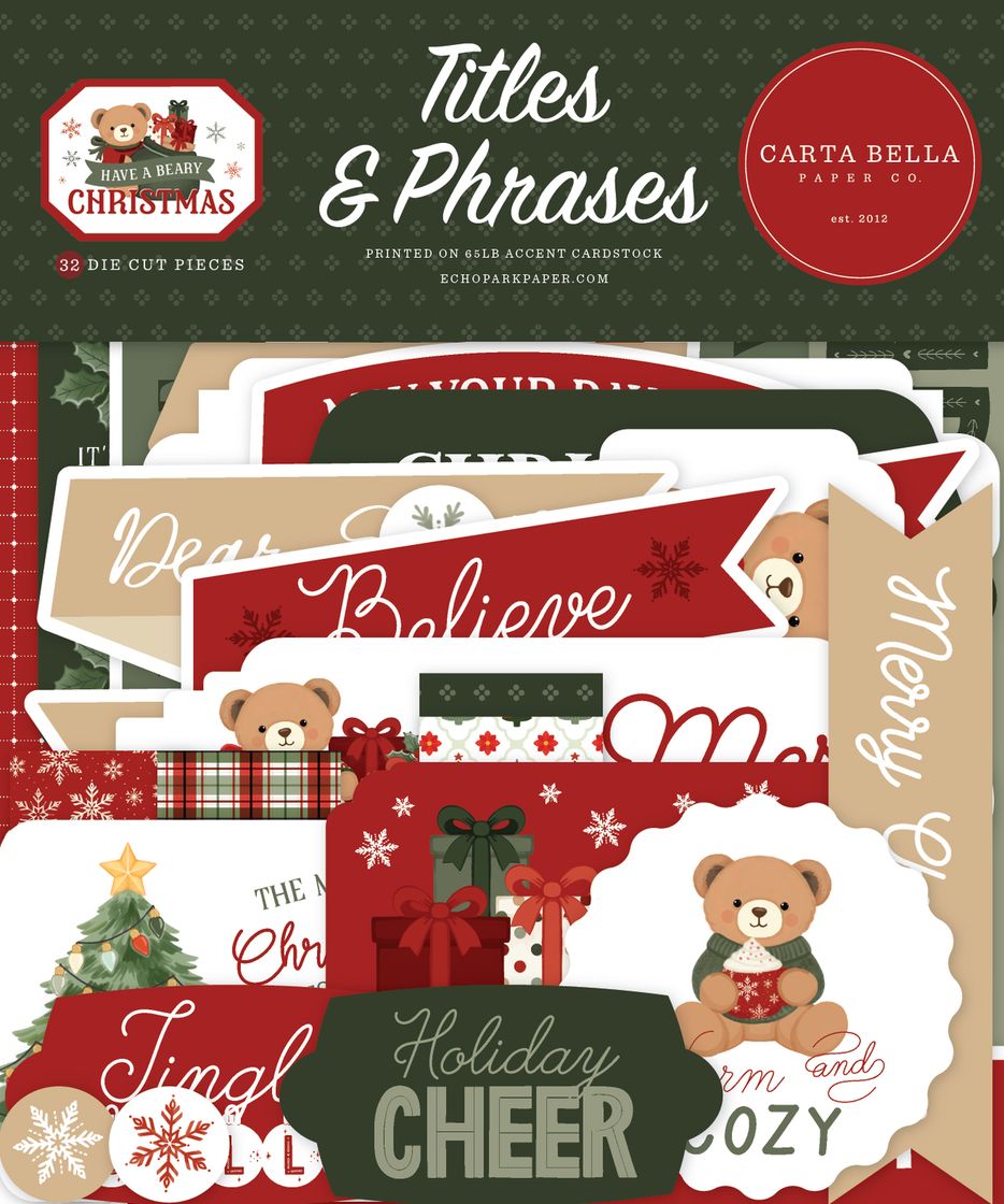 ***Pre-Order*** Carta Bella - Have A Beary Christmas - Titles & Phrases