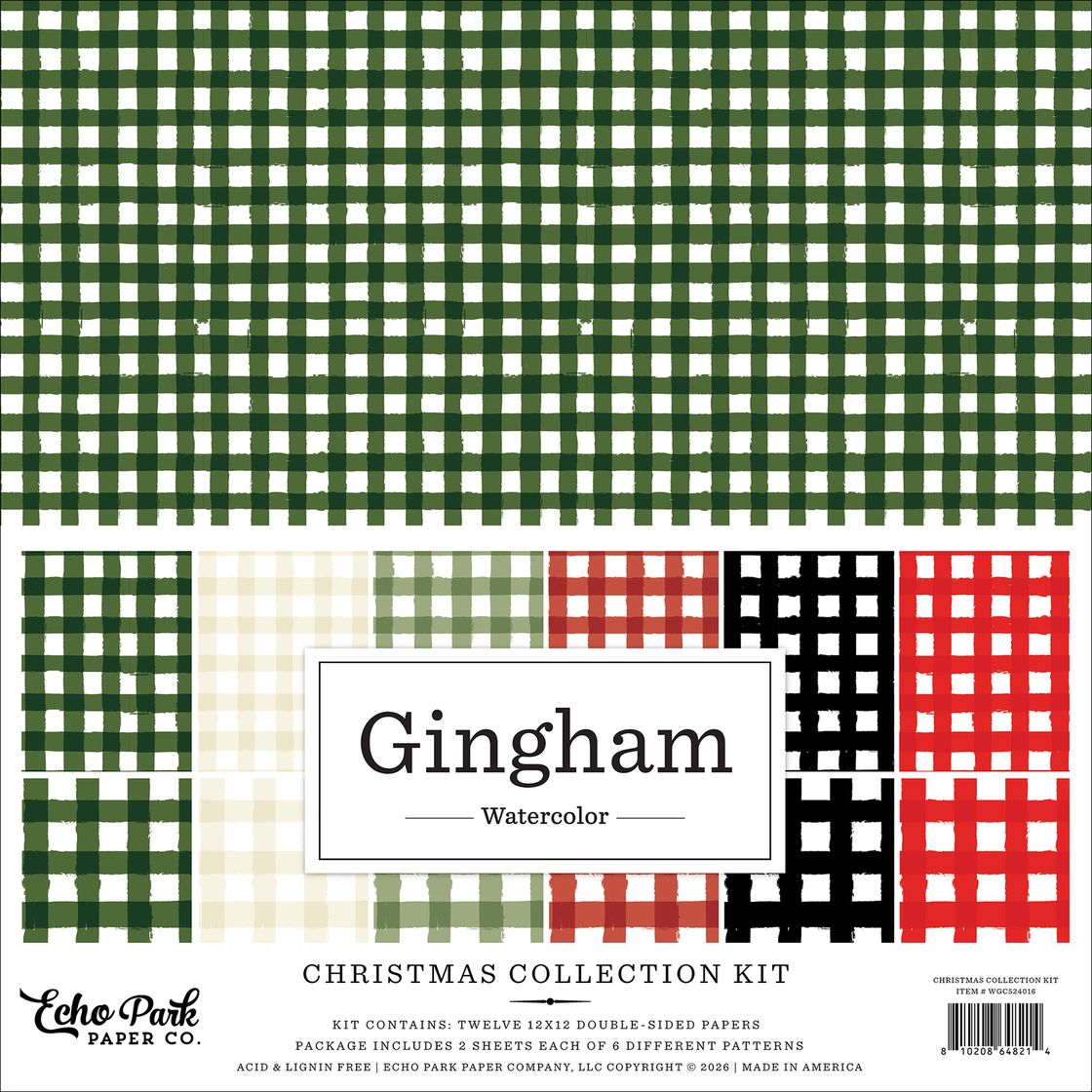 ***Pre-Order*** Echo Park - Watercolor Gingham - Christmas - Collection Kit