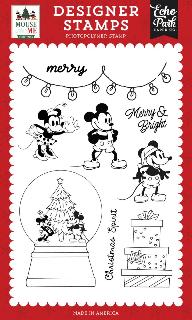 ***Pre-Order*** Echo Park - Mouse And Me Christmas - Christmas Spirit Stamp Set