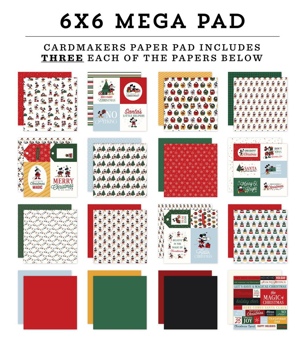 ***Pre-Order*** Echo Park - Mouse And Me Christmas - Cardmakers 6X6 Mega Pad