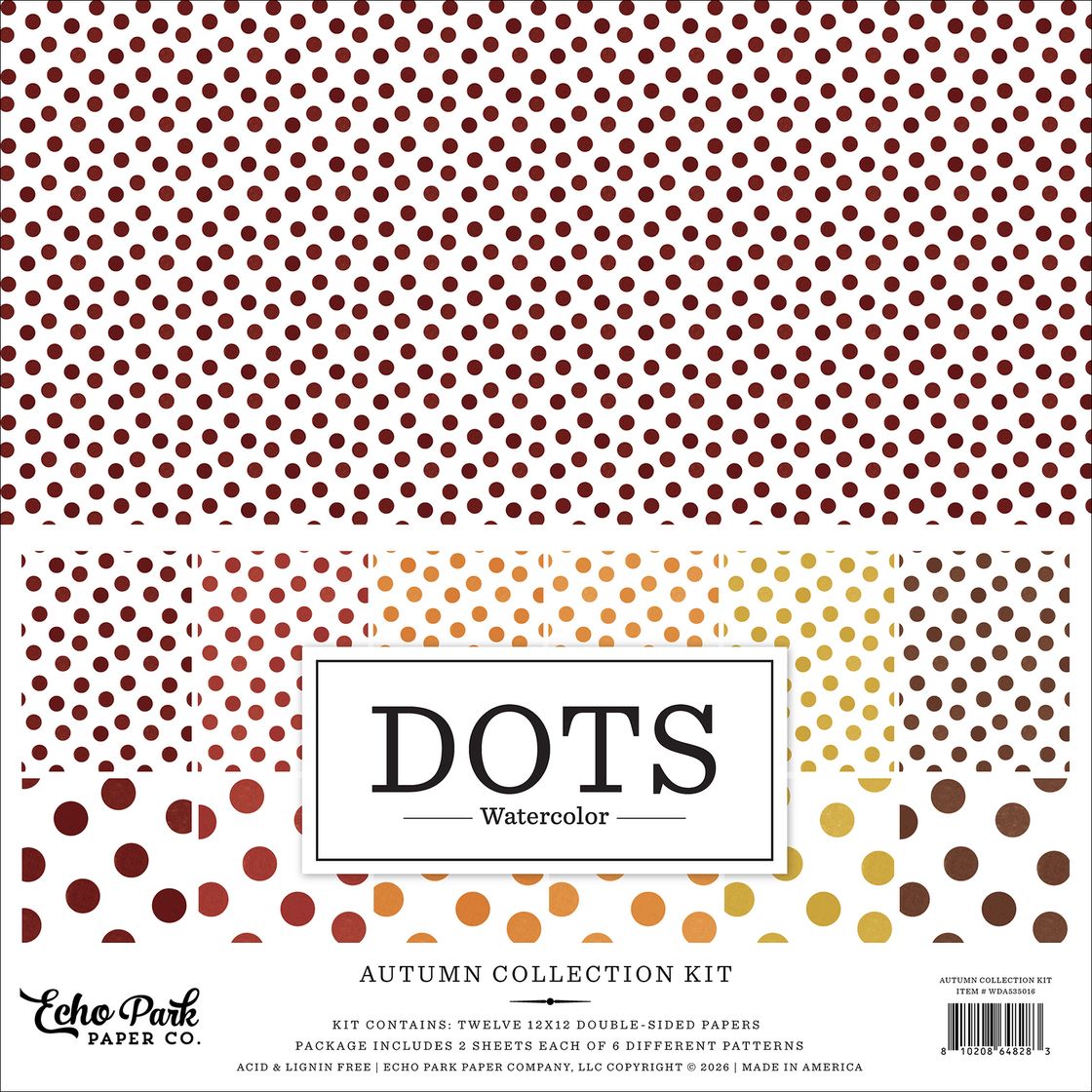 ***Pre-Order*** Echo Park - Watercolor Polka Dots - Autumn - Collection Kit