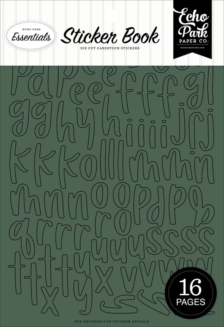 ***Pre-Order*** Echo Park - Essentials - Sticker Book - Alpha - Green