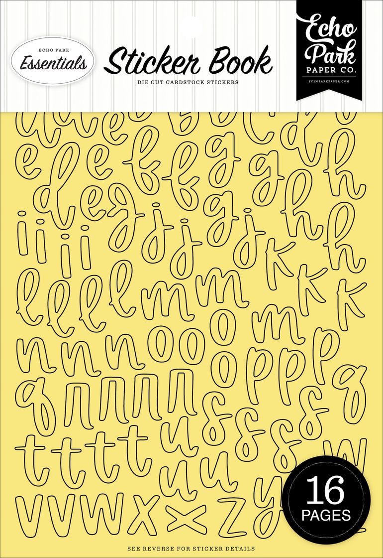 ***Pre-Order*** Echo Park - Essentials - Sticker Book - Alpha - Yellow