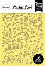 ***Pre-Order*** Echo Park - Essentials - Sticker Book - Alpha - Yellow