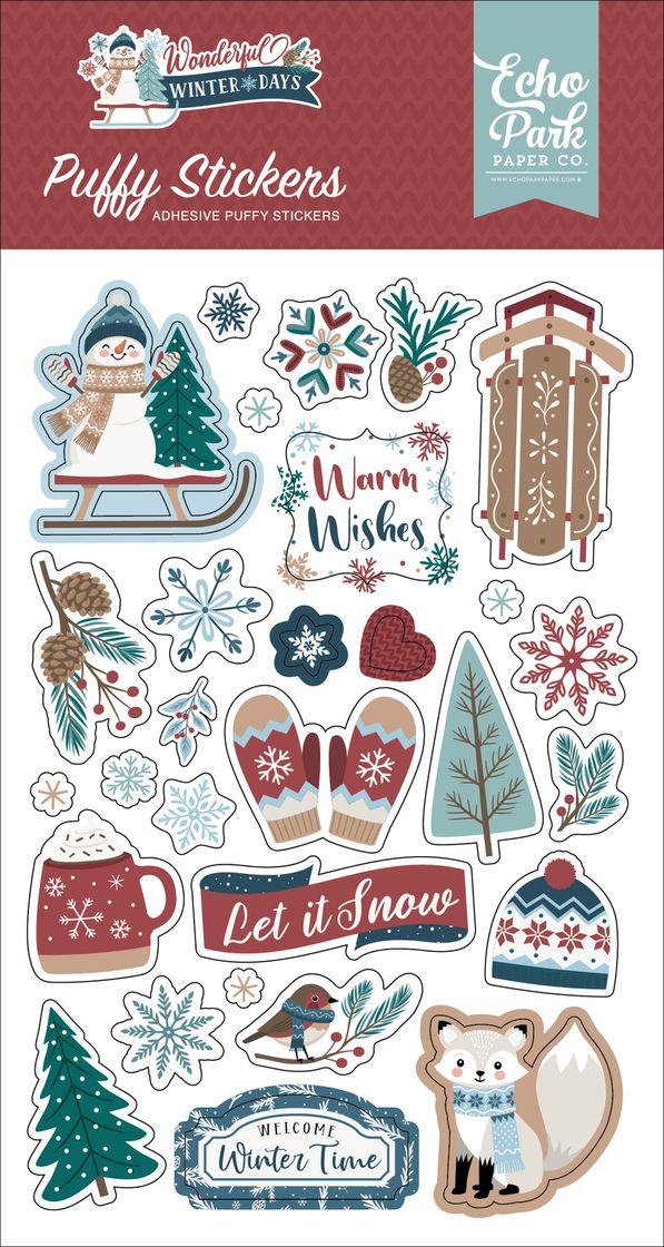 ***Pre-Order*** Echo Park - Wonderful Winter Days - Puffy Stickers