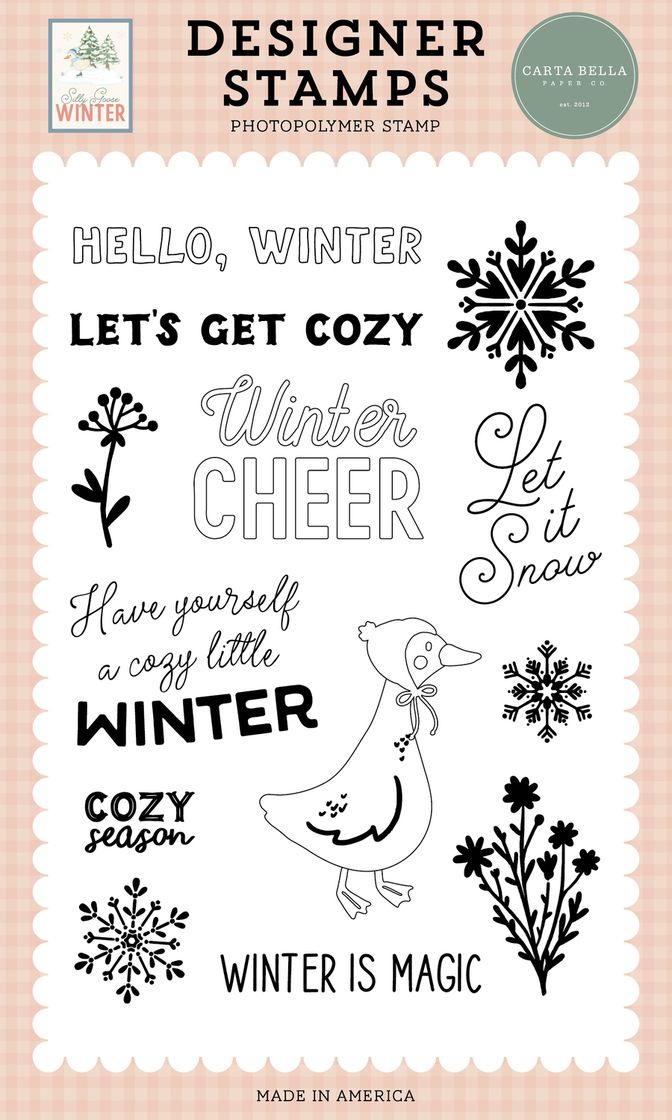 ***Pre-Order*** Carta Bella - Silly Goose Winter - Winter Cheer Stamp Set