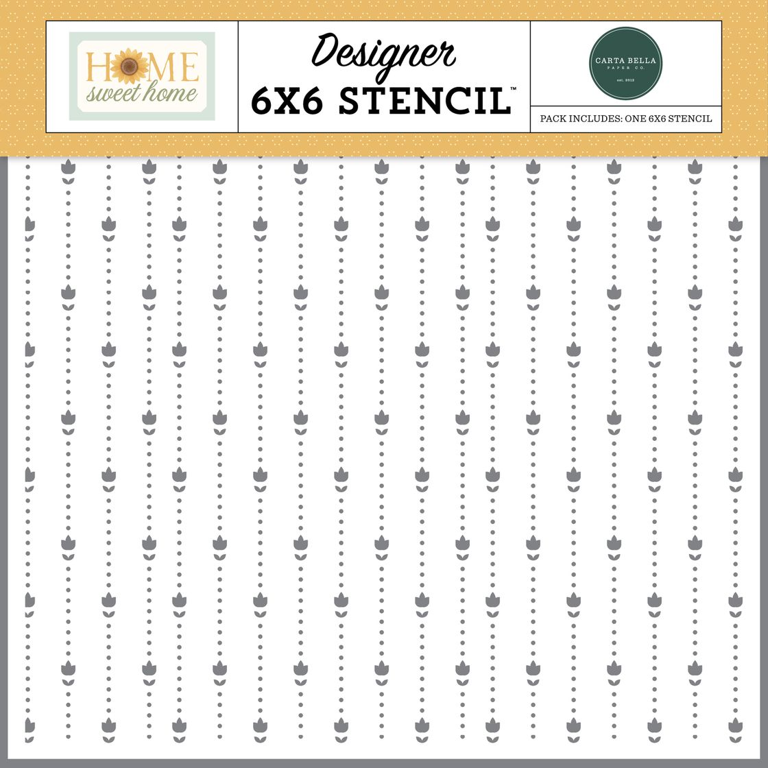 ***Pre-Order*** Carta Bella - Home Sweet Home - Dotted Floral Line Stencil