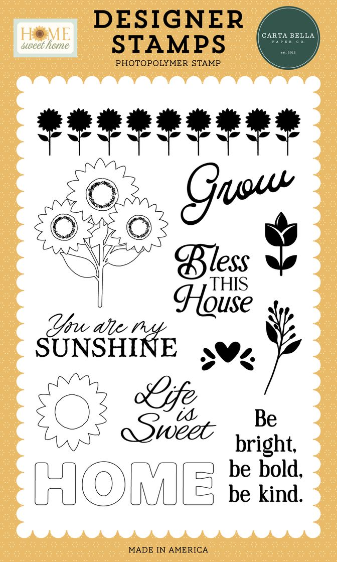 ***Pre-Order*** Carta Bella - Home Sweet Home - Sunflower Strip Stamp Set