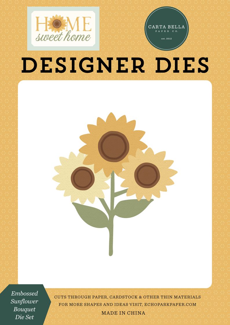 ***Pre-Order*** Carta Bella - Home Sweet Home - Embossed Sunflower Bouquet Die Set