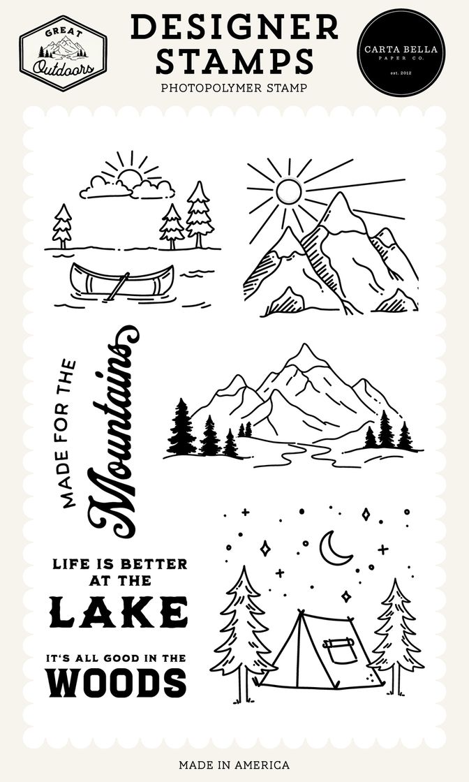 ***Pre-Order*** Carta Bella - Great Outdoors - Made For The Mountains Stamp Set
