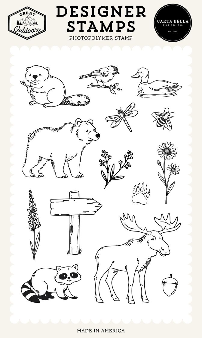 ***Pre-Order*** Carta Bella - Great Outdoors - Animal Icons Stamp Set
