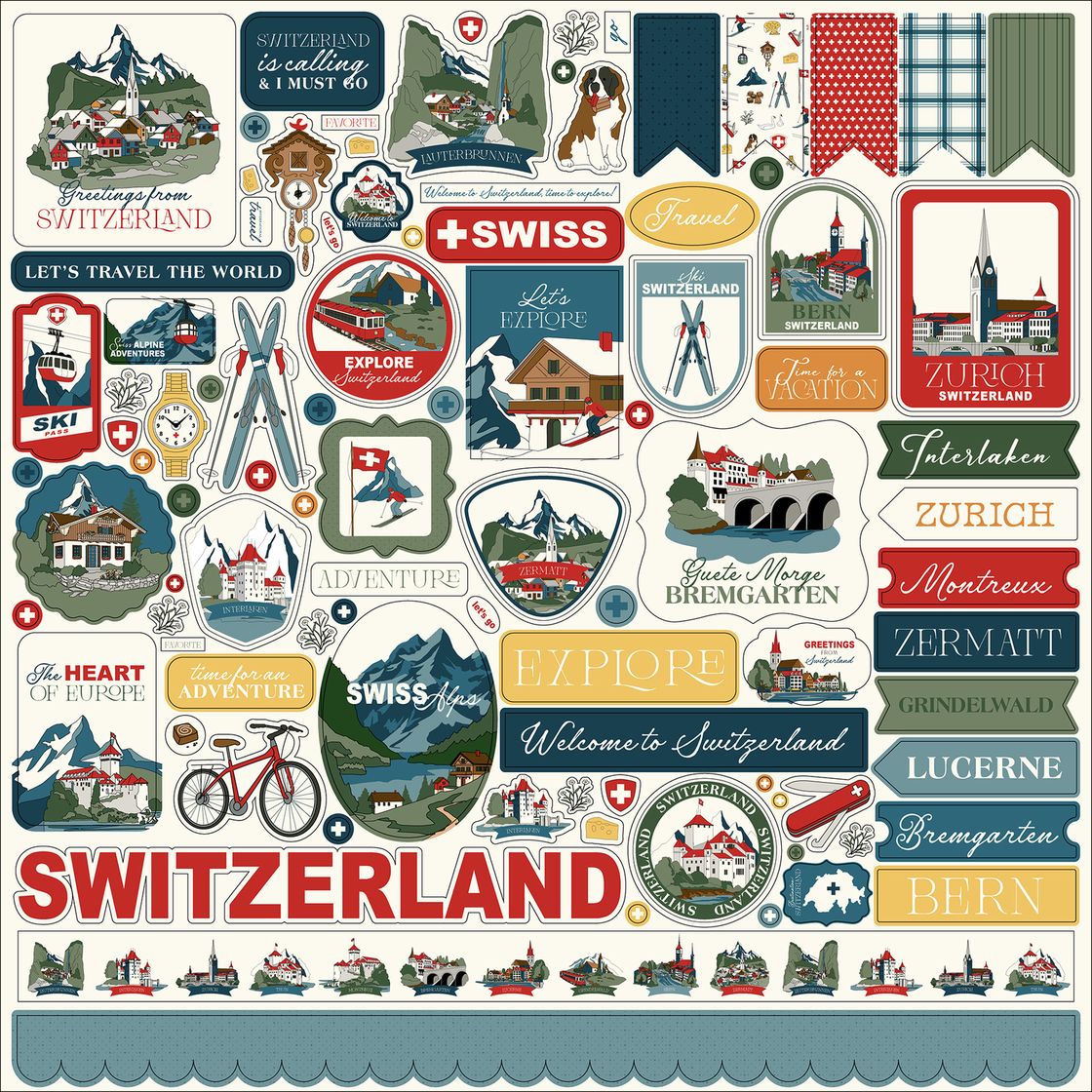 ***Pre-Order*** Carta Bella - Switzerland - Element Sticker