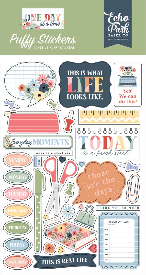 ***Pre-Order*** Echo Park - One Day At A Time - Puffy Stickers