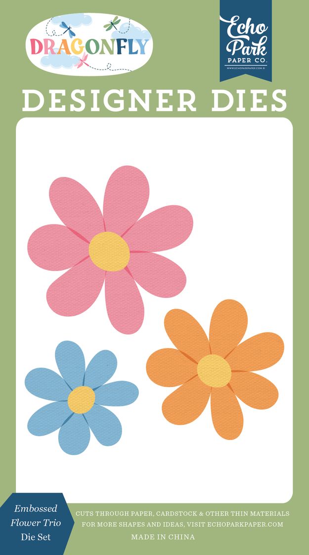 ***Pre-Order*** Echo Park - Dragonfly - Embossed Flower Trio Die Set