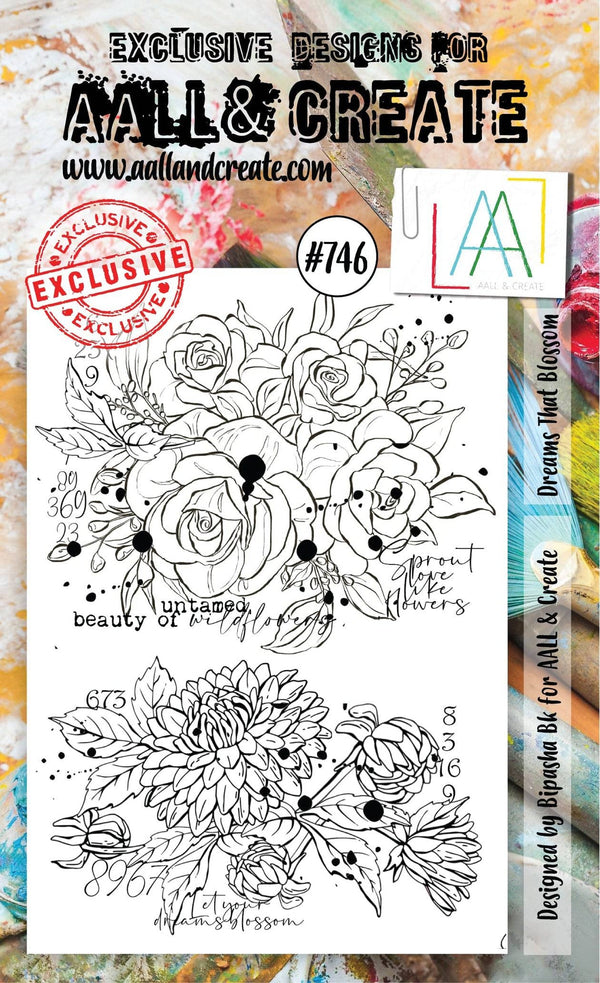 AALL & CREATE - A6 CLEAR STAMP SET - DREAMS THAT BLOSSOM #746