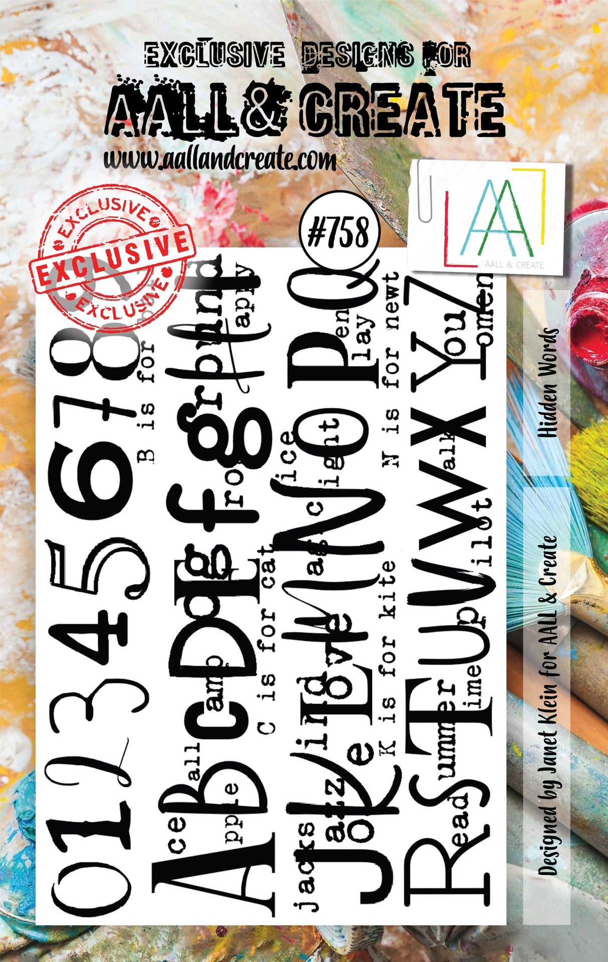AALL & Create - A7 Clear Stamp Set - Hidden Words - #758