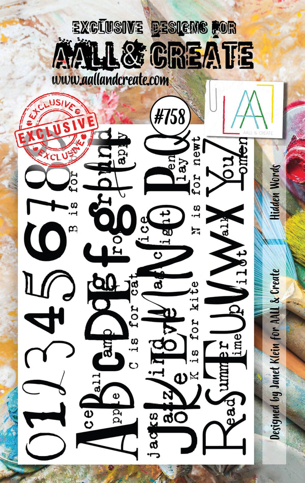 AALL & Create - A7 Clear Stamp Set - Hidden Words - #758