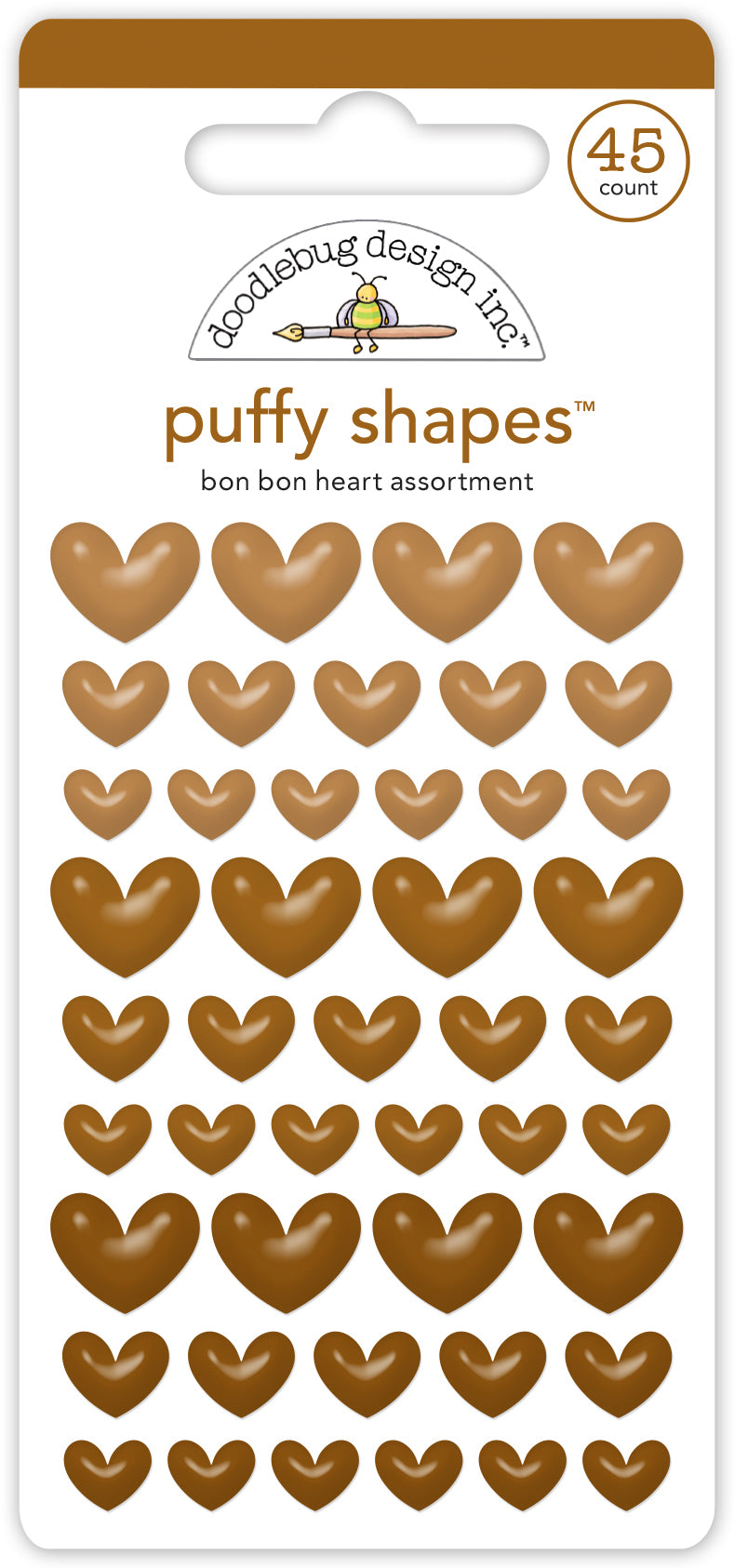 Doodlebug - Heart Puffy Shapes - Bon Bon