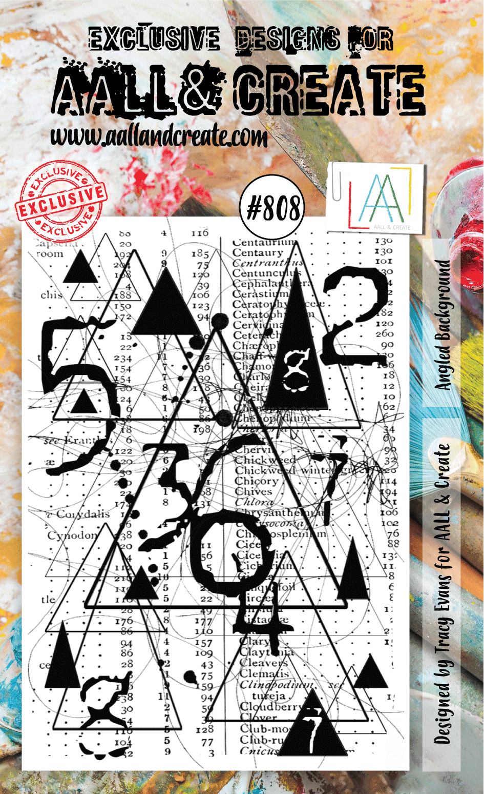 AALL & Create - A6 Clear Stamp Set - Angled Background - #808
